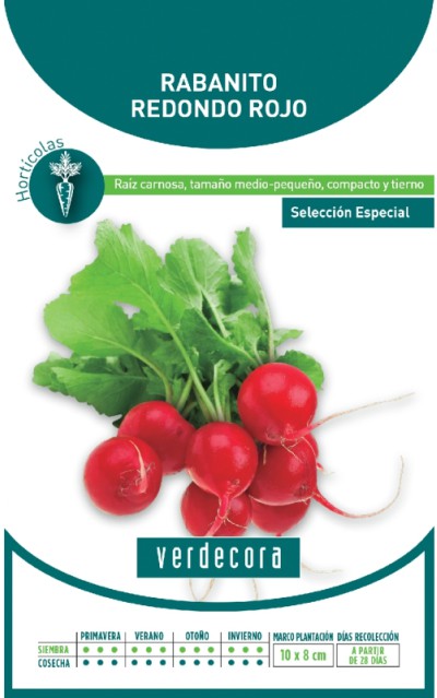Semillas de rabanillo rojo redondo Verdecora