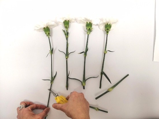 Decoración floral con claveles