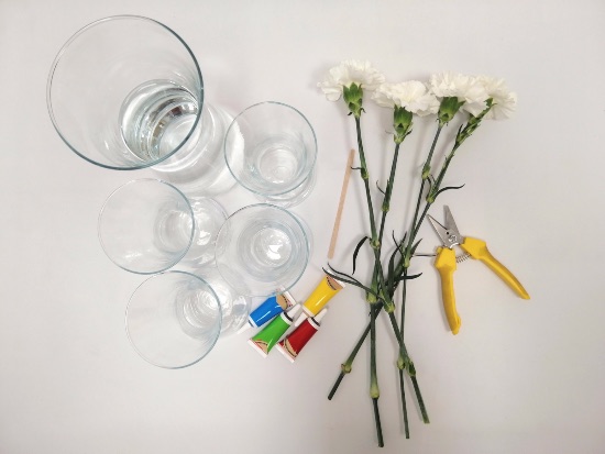 Materiales para esta decoración floral