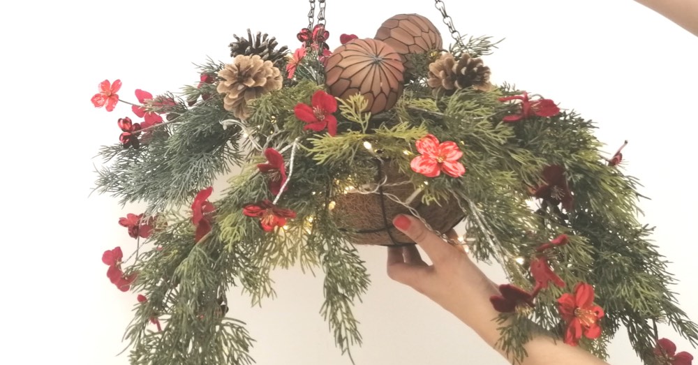 DIY Maceta colgante de Navidad