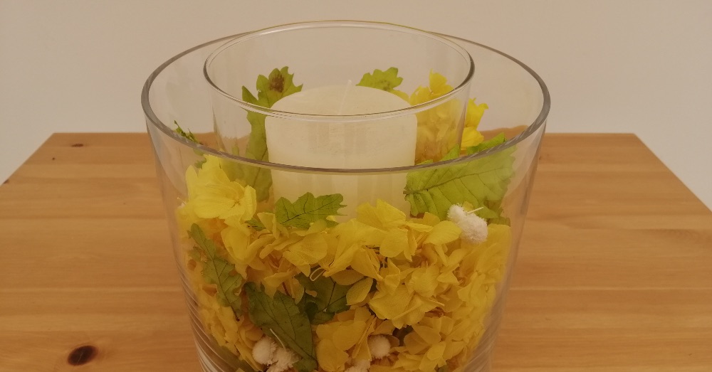 DIY Centro con flores preservadas