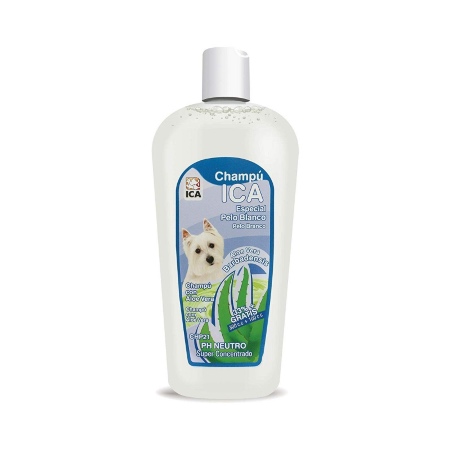 Champú para perros de pelo blanco