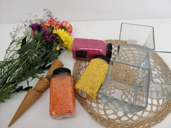 Materiales para hacer cucuruchos de flores