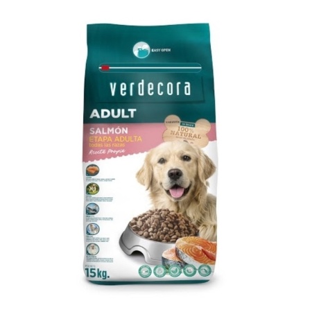 Pienso para perro adulto de salmón Marca Verdecora