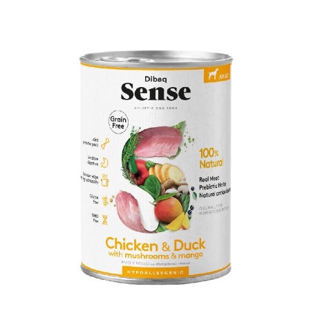 Comida húmeda para perros de pollo y pato de Dibaq