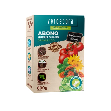 Abono humus guano granulado Marca Verdecora