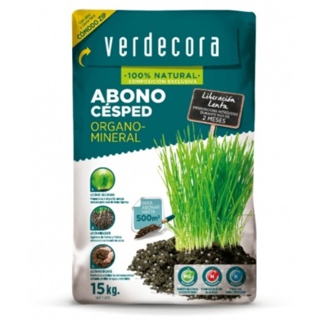 Abono organomineral para césped Marca Verdecora