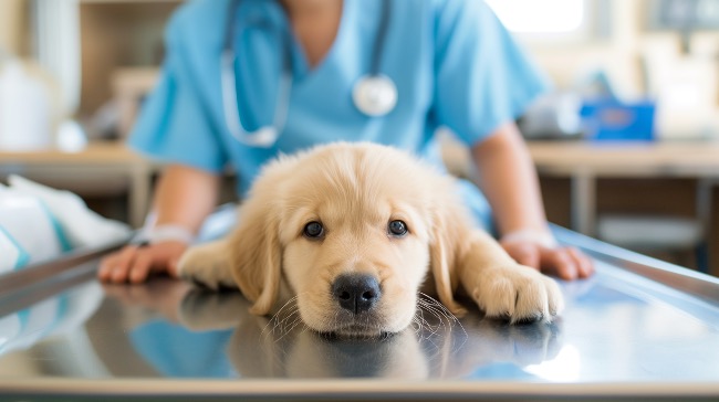 Perro en el veterinario