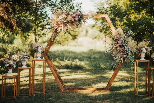 Decoración de una boda campestre