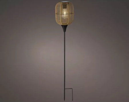Luz solar de estaca de mimbre